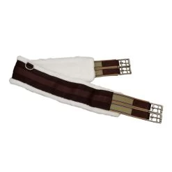 Horse Fare Fleece Lined Nylon Girth - Brown/White