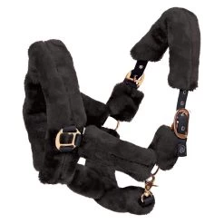 Rose Gold Fleece Shipping Halter - BLACK