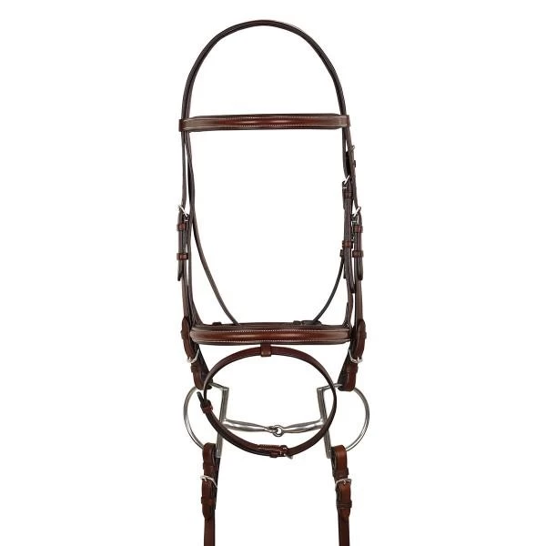Raised Padded Event Bridle With Flash And Web Reins - OAKBARK 1 Raised Padded Event Bridle With Flash And Web Reins - OAKBARK