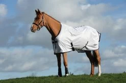 Saxon Mesh Fly Sheet - White With Navy