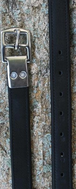 Calf Lined Riveted Stirrup Leathers - 60 Inch - Black