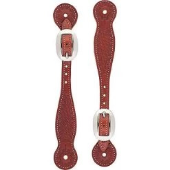 Basket Weave Spur Straps - Chestnut