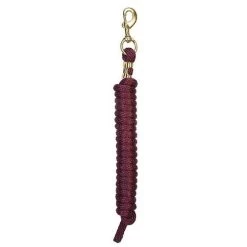 Poly Lead Rope With Brass Snap - 10' - Burgundy