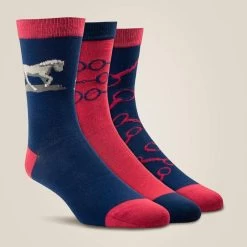 Charm Crew Socks - Navy Snaffle