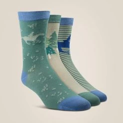 Charm Crew Socks - Purity Arctic Horses