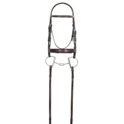 Ovation Fancy Wide Noseband Bridle With Reins - Brown