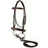 M Toulouse Platinum Devon Bridle With Fancy Stitched Reins - Chocolate