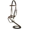M Toulouse Platinum Hampshire Flash Bridle With Reins - Chocolate