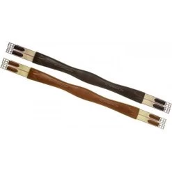 Ovation Pro Fancy Stitched Overlay Girth With Elastic - Medium Brown