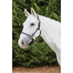 Kincade Leather & Rope Halter -Equestrian Supplies 7555 NAVYBROWN l