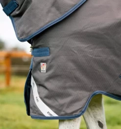Rhino® Hexstop Plus With Vari-Layer Turnout (250g Medium) - Grey With Indigo And Navy -Equestrian Supplies AABPK2 D
