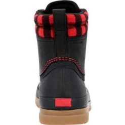 Women's Originals Leather Duck Boot - Black With Buffalo Plaid -Equestrian Supplies ODLW D