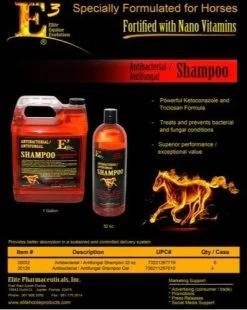 E3 Antibacterial & Antifungal Shampoo - 32 Oz - Quart